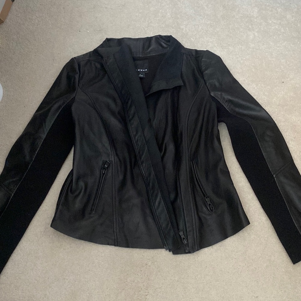 Black leather jacket